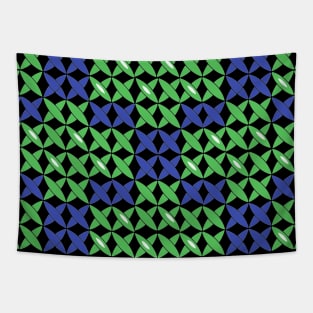 Pattern checked blue green Tapestry