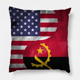 USA and Angola Dual Flag Yin Yang Combination Pillow