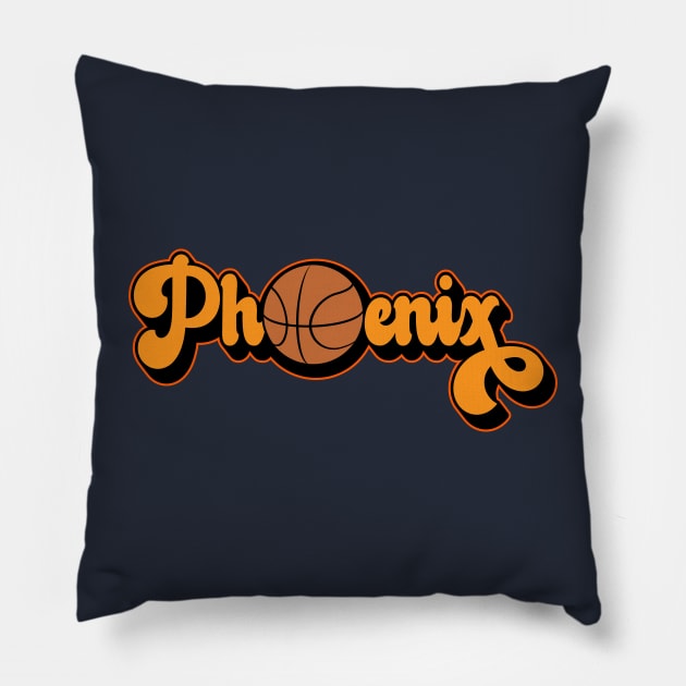 Phoenix AZ Retro Basketball Design Pillow by hobrath