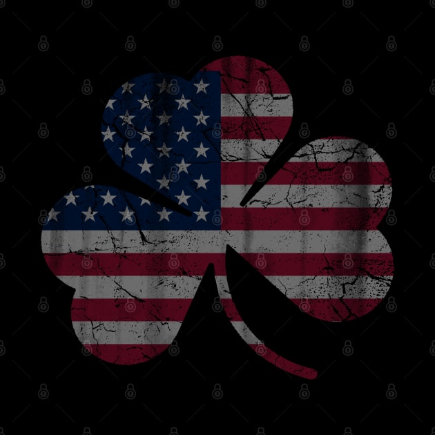 Irish American Flag Shamrock by E