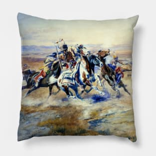 “The Attack” by Charles M Russell Pillow
