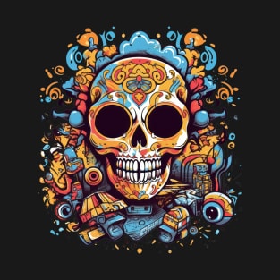 This graffiti skull is giving me all the colorful vibes T-Shirt