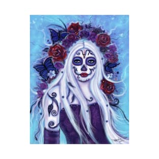 Leandra day of the dead by Renee Lavoie T-Shirt