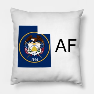 Utah Flag State Outline AF (black) Pillow