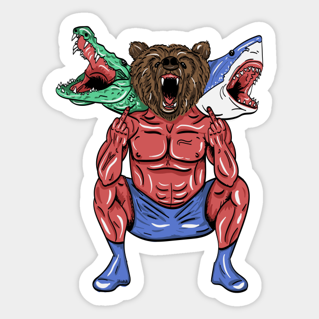 Grizzly Sharkodile - Bears - Sticker