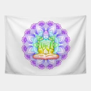 Color Mandala with Buddha Tapestry