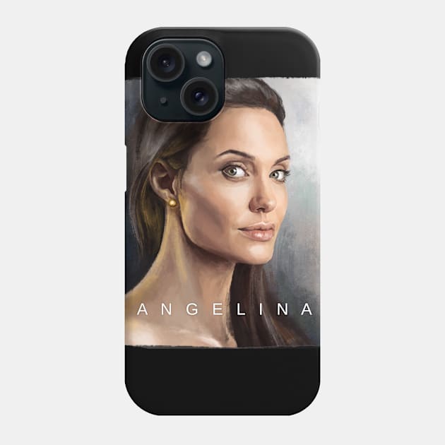 Angelina Jolie portrait Phone Case by irenkonst