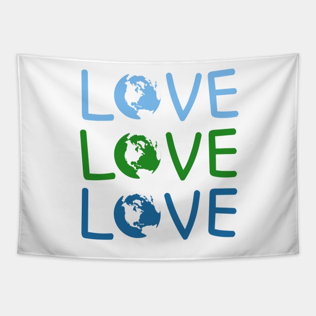 L O V E - Earth Day Tapestry by JohnLucke