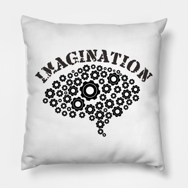 Brain Machine Imagination White Pillow by radeckari25