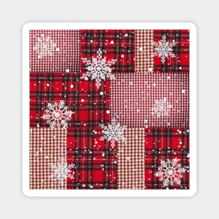Christmas checkered pattern. Magnet