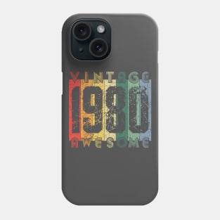40th Birthday Gift Retro Vintage Style Born in 1980 Design Phone Case