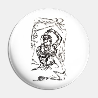 Indian black and white woman dancer Pin