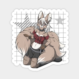 Punk Rock Kitsune Fox Girl Magnet