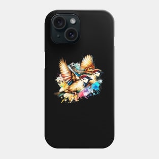 Watercolor House Sparrows Phone Case