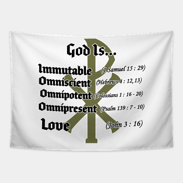 God Is ... Gold Chi-Rho Tapestry by The Knotty Works