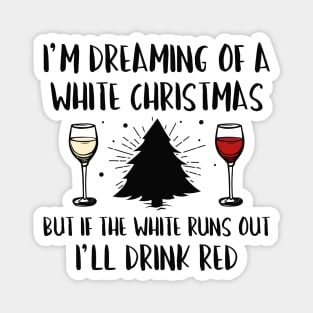 White Christmas Wine Magnet