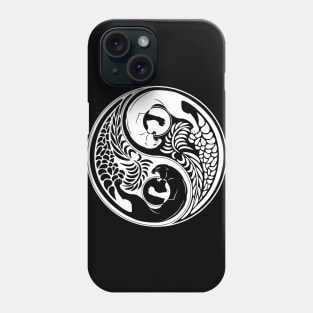 Yin Yang Wild Cat Black and White Tattoo Style Phone Case