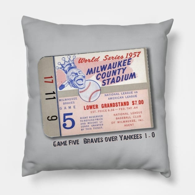 Milwaukee Braves beat the Yankees 1-0 Pillow by wifecta