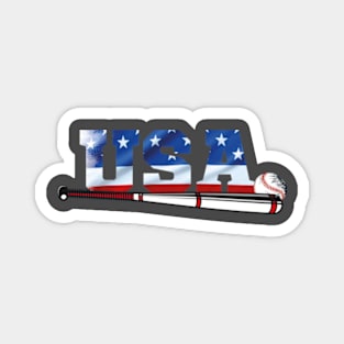 4th of july baseball usa flag Magnet