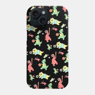 Dinosaurs playing sport pattern Phone Case