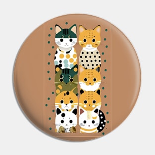 Polka Dot Purr-sistence: Resilient Cat Design Pin