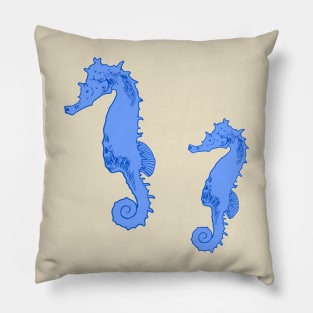 Blue seahorses Pillow