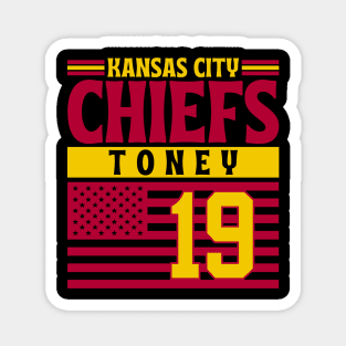 Kansas City Chiefs Toney 19 American Flag Football Magnet