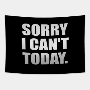 Sorry I Can't Today - Fun Quote Tapestry