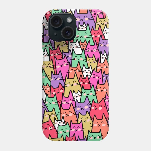 Cat Party - Colorful Phone Case by HappyCatPrints