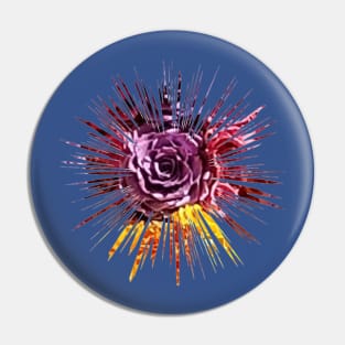 Bursting Purple Rose Pin