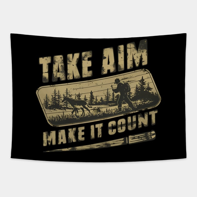 "Take Aim, Make It Count", retro Tapestry by RazorDesign234