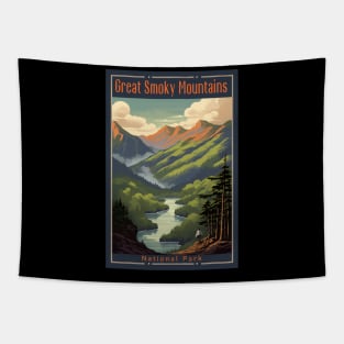 Great Smoky Mountains national park travel poster Tapestry