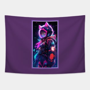 Anime Cute Cat Girl | Sci-Fi Manga Girl Anime Art Tapestry