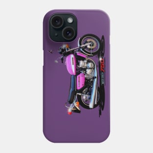 70s Classic Suzi 750 Liquid Cooled by MotorManiac Phone Case