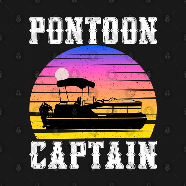 Pontoon Captain Vintage Funny Pontoon Boat Lover Boys by Sowrav