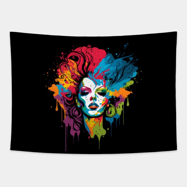 Drag Queen LGBTQ Pride Rainbow Support Drag Queens Tapestry by Daytone