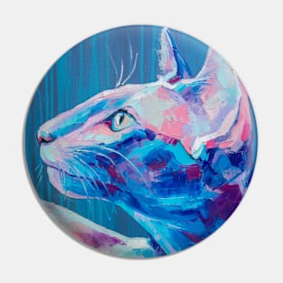 Conceptual abstract painting of a cat muzzle. Pin