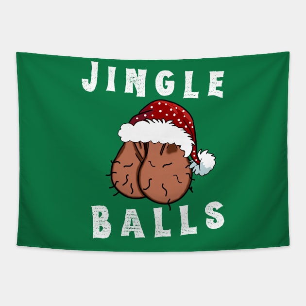 Funny Christmas Jingle Balls Tapestry by M.Y