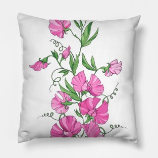 a bouquet of sweet pea flowers Pillow