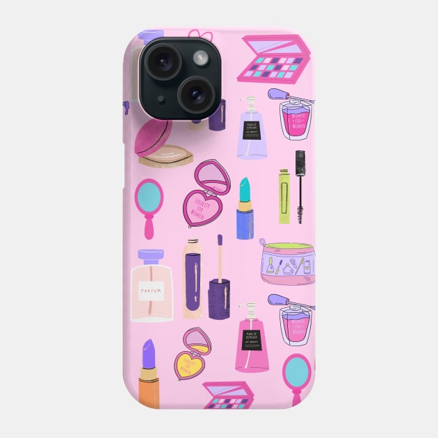 Pink Beauty Makeup Cosmetics Pattern Phone Case by CONCEPTDVS