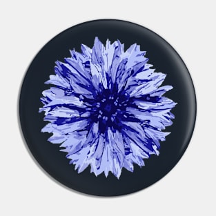 Blue Cornflower Abstract Nature Art Pin