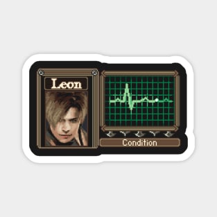 Resident Evil Leon Status Pixel Art Magnet