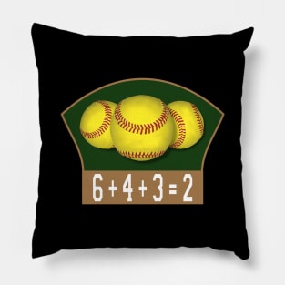 Softball 6+4+3=2 Double Play Pillow