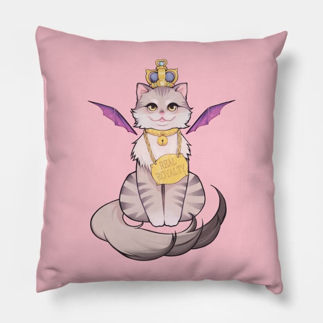 Cute Kitty Cat Royalty Pillow by Jay Spotting