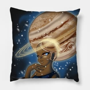 African American Woman and Jupiter Pillow