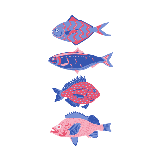 Nautical fish design summer art by dumbbunnydesign