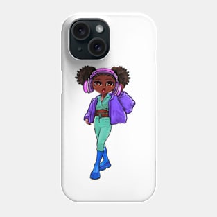 Anime girl Princess Cute black girl 7 Melanin Afro African American Phone Case