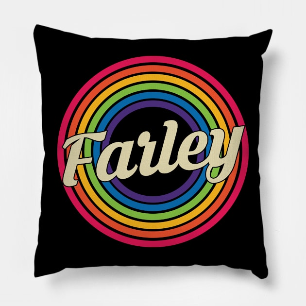 Farley - Retro Rainbow Style Pillow by MaydenArt