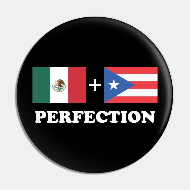 Aesthetic Mexican Plus Puerto Rican Perfection Funny Pin by dewinpal