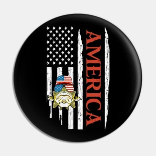 America Fishing Fisherman American Flag 4th of July Men/Women/Kid Pin